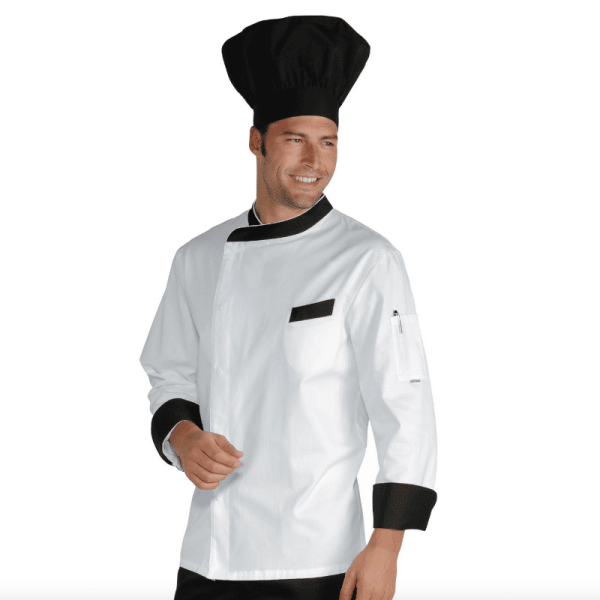 Veste de cuisine blanche homme Manches longues blanche durango - Isacco