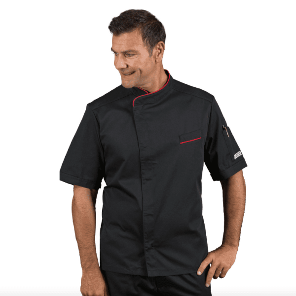 Veste de cuisine liseré rouge