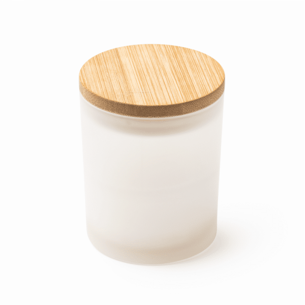 Bougie parfumée en verre avec couvercle bambou - VANILA