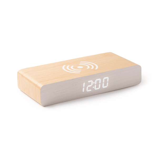 Révéil avec chargeur sans fil en bois MDF ICARUS