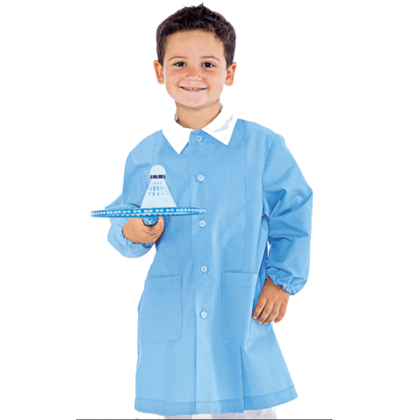 Tablier maternelle bleu ciel - Pollicino - ISACCO